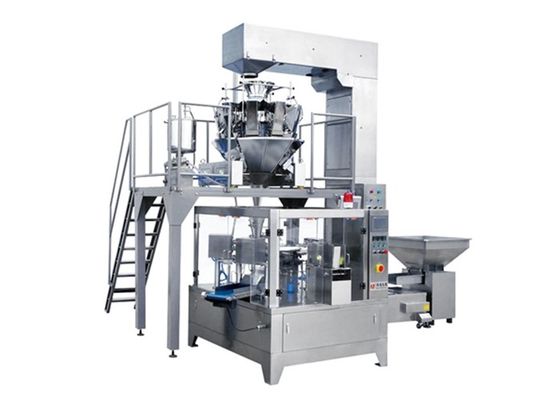 Z Conveyor Rotary Pouch Packing Machine For Snacks