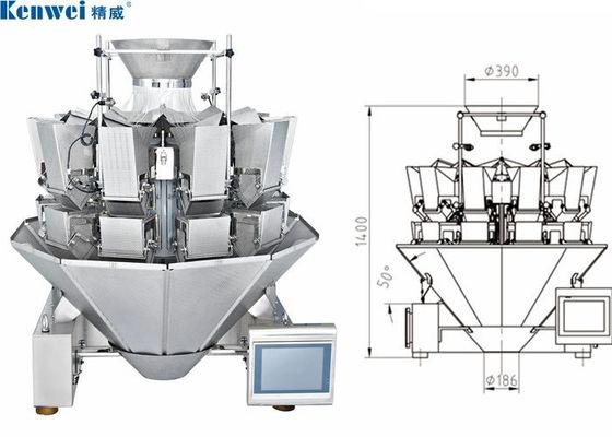 Multiple Language Frozen Food Multihead Weighing Machine