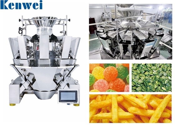 10 Heads Stainless Steel Standard Multihead Weigher Eco Friendly For Leisure Foods