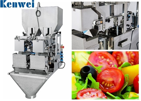 Two Heads Belt Linear Weighing Machine 4.5L For 50-2000g Vegetable Fruit