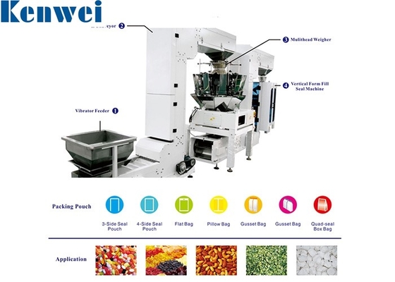 Potato Chips Weighing Bag Packaging Machine 304 Stainless Steel Material