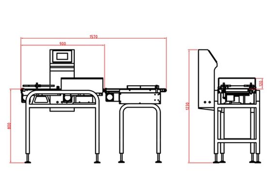 1000g Check Weigher Machine With Pneumatic Pusher Reject