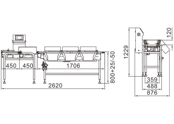 Belt Conveyor Air Blowing 160g Automatic Checkweigher